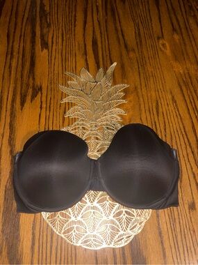 Maidenform Strapless Bra with halter strap only, lightly lined smooth shiny